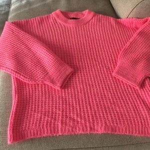 ASOS DESIGN pink waffle knit sweater